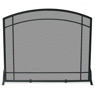 Mr. Bar-B-Q UniFlame® Single Panel Black Wrought Iron Screen with Mission Design