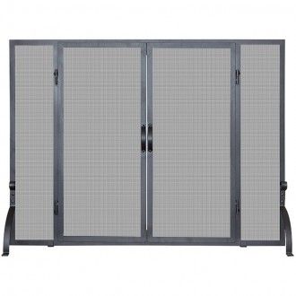 Mr. Bar-B-Q UniFlame® Single Panel Black Wrought Iron Screen with Doors, Small