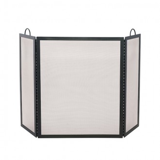 Mr. Bar-B-Q UniFlame® 3 Fold Black Wrought Iron Screen, Medium