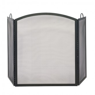 Mr. Bar-B-Q UniFlame® 3 Fold Black Wrought Iron Arch Top Screen, Large