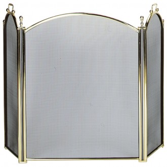 Mr. Bar-B-Q UniFlame® 3 Fold Large Diameter Polished Brass Finish Screen