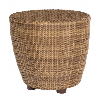 Woodard Saddleback Round Side Table in Mocha