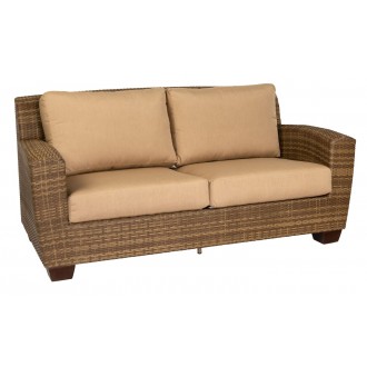 Woodard Saddleback Love Seat in Mocha