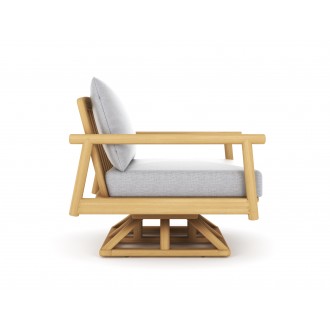 Royal Teak Seville Swivel Chair with Cushions Side 