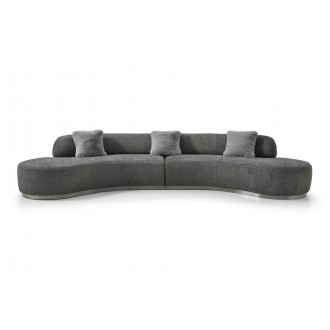 Perla Curved Sofa in Dark Gray- front view