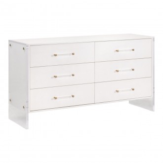 Essentials For Living Sonia Shagreen 6-Drawer Double Dresser - Front Side Angle
