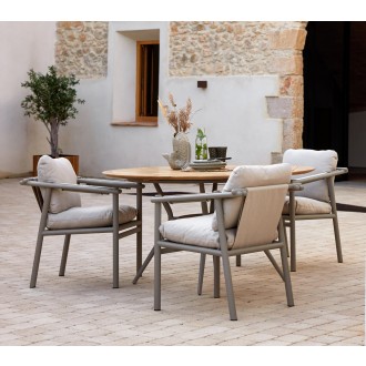 Cane-Line Sticks Armchair with Round Table Set