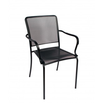 Chesapeake Armchair Micro Mesh Seat & Back - Powder Coated Steel - Black