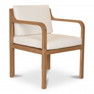 Moe's Home Collection Nellie Outdoor Dining Chair in White - Angled View