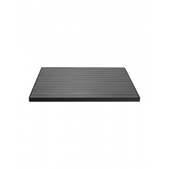 TA-PT Tops Faux Teak / Aluminum Edge - Square - Gray Faux Teak