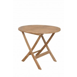 Anderson Teak Chester 32" Round Folding Picnic Table Side View