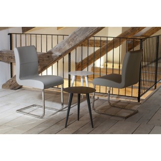 STELLA Collection Italian Gray Leather Dining Chair by Talenti Casa