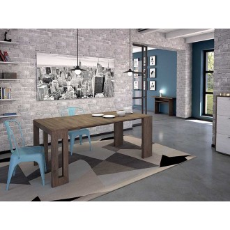 ERIKA Console Table In Dark Oak Wood Grain Melamine - Lifestyle
