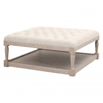 Townsend Tufted Coffee Table - Bisque - Front Side Angle