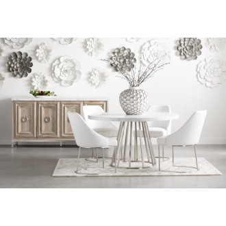 Turino Carrera 54 Round Dining Table Base - Brushed Stainless Steel - Lifestyle