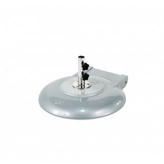 100 Pound - 24" Diameter Concrete Filled Aluminum Shell Umbrella Base With Wheels - Silver Mist