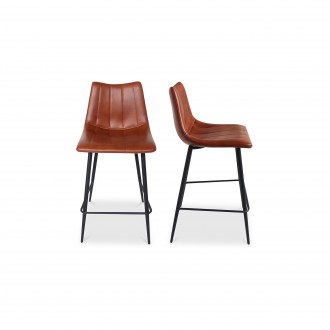 Moe's Home Collection Alibi Counter Stool in Matte Brown - Set of 2 - Set in Angle