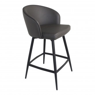 Moe's Home Collection Webber Swivel Counter Stool - Charcoal- Front Side Angle