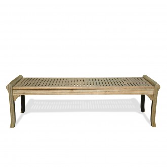 Renaissance Eco-friendly 5-foot Backless Outdoor Hand-scraped Hardwood Garden Bench - Front with Shadow
