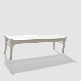 Bradley Eco-friendly 5-foot Backless Outdoor White Hardwood Garden Bench