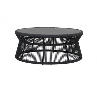 Sunset West Milano Coffee Table w/ 40" Round Honed Absolute Granite Insert Top - Front Angle