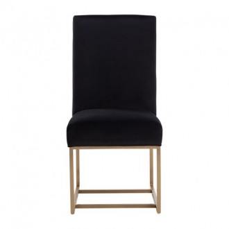 Sunpan Joyce Dining Chair in Cube Black - Front Angle