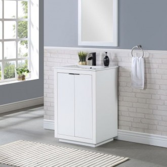 Manhattan Comfort Malverne 24" Bathroom Vanity Sink in White