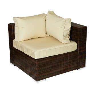 W Unlimited Zoe Collection Outdoor Garden Wicker Conversational Furniture 4PC Sofa set w/ Table