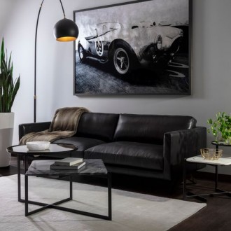 Sunpan Rivas Coffee Table Grey Marble - Lifestyle