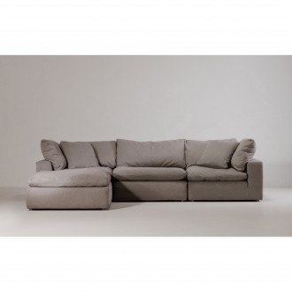 Moe's Home Collection Clay Lounge Modular Sectional Performance in Fabric Light Grey - Lifestyle