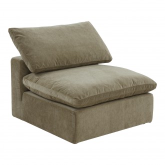Moe's Home Collection Terra Slipper Chair, Desert Sage -Front Side Angle