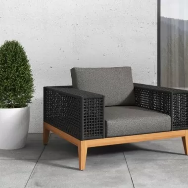 Sunpan Salerno Armchair - Gracebay Grey - Lifestyle