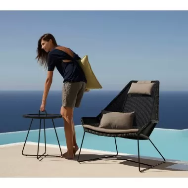 Cane-Line-Breeze-Highback-Chair Black Pool View