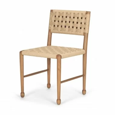 Mercana Brinley Woven Paper Rope w/ Brown Wood Frame Dining Chair