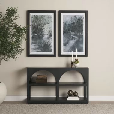 Mercana Bela Small Matte Black Arched Console Table