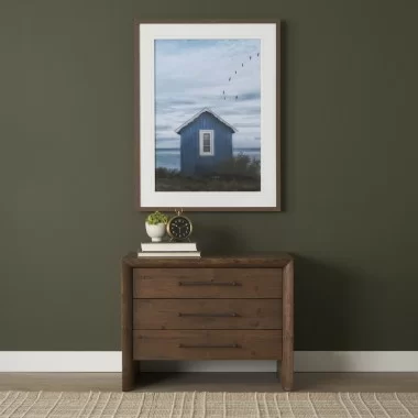 Mercana Belford 3-Drawer Dark Brown Oak Wood Closed Nightstand