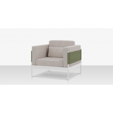 DecoScapes Oliver Club Chair - Angled with Pillow