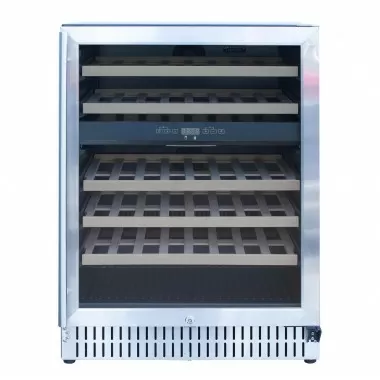 TrueFlame 24" Outdoor Rated Dual Zone Wine Cooler - Front and Closed 