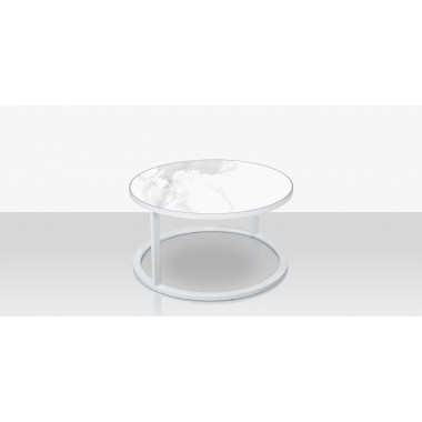 Source Furniture Iconic Aluminum 30'' Wide Round Nesting Table