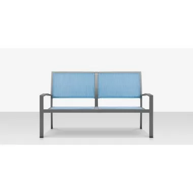 Source Furniture Fusion Aluminum Sling Loveseat front view