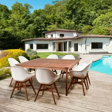 International Home Miami Amazonia Charlotte Deluxe 9 Piece Square Patio Dining Set  - Lifestyle