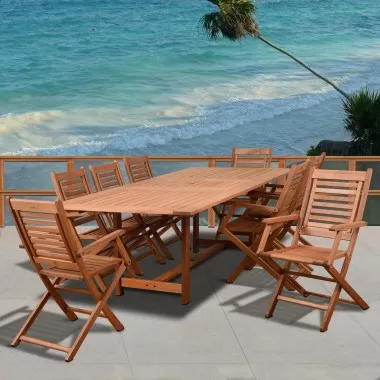 Amazonia Brandon 9 Piece Rectangular Patio Dining Set