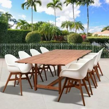Amazonia Charlotte Deluxe 9 Piece Rectangular Patio Dining Set