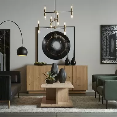 Sunpan Pasadena Wall Mirror Black - Lifestyle