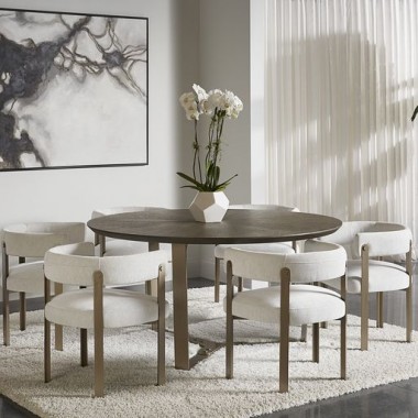 Sunpan Sheila Dining Armchair - Hemingway Marble - Lifestyle