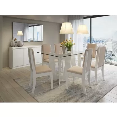 Manhattan Comfort Viennese 62.99 in. 6-Shelf Buffet Cabinet in White Gloss