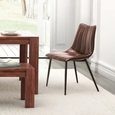Zuo Modern Norwich Dining Chair in Brown - Lifestyle