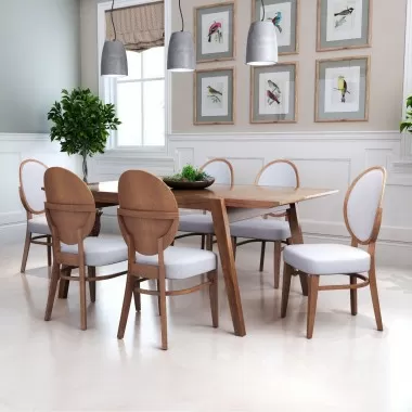 Zuo Modern Regents Dining Chair Walnut and Light Gray - Lifestyle