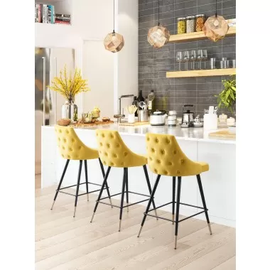 Zuo Modern Piccolo Counter Stool in Yellow - Lifestyle