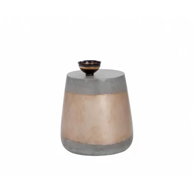 Aries Side Table - Gold - Front with Decor